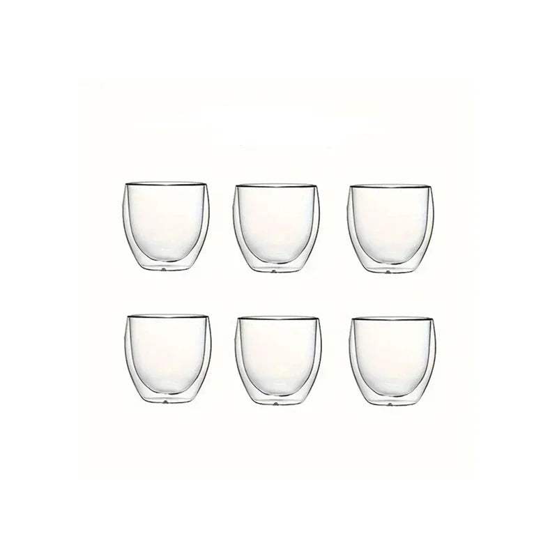 6 Double Wall Espresso Glasses